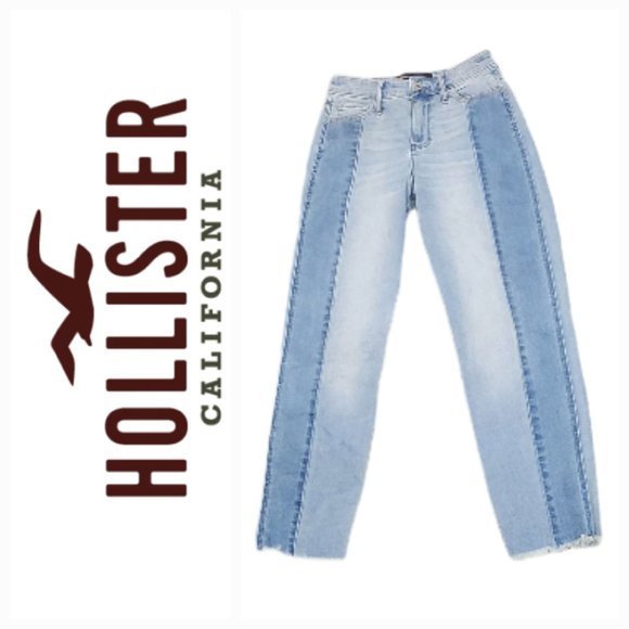 Hollister Boyfriend Highrise Distressed Multicolor Front Jeans Size 1W 25 - Picture 1 of 8
